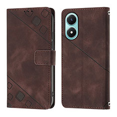 Coque Portefeuille Livre Cuir Etui Clapet Y02B pour Vivo Y02S Marron