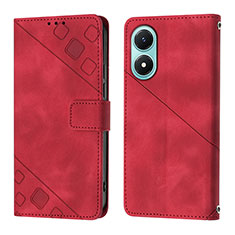 Coque Portefeuille Livre Cuir Etui Clapet Y02B pour Vivo Y02S Rouge