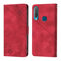 Coque Portefeuille Livre Cuir Etui Clapet Y02B pour Vivo Y11 Rouge