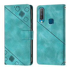 Coque Portefeuille Livre Cuir Etui Clapet Y02B pour Vivo Y11 Vert