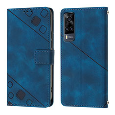 Coque Portefeuille Livre Cuir Etui Clapet Y02B pour Vivo Y31 (2021) Bleu