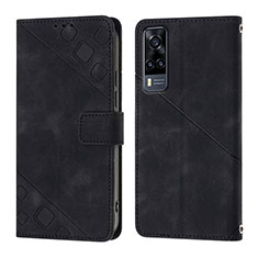 Coque Portefeuille Livre Cuir Etui Clapet Y02B pour Vivo Y31 (2021) Noir