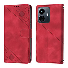 Coque Portefeuille Livre Cuir Etui Clapet Y02B pour Vivo Y77 5G Rouge