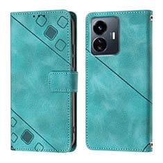 Coque Portefeuille Livre Cuir Etui Clapet Y02B pour Vivo Y77e t1 Vert