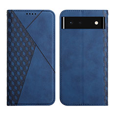 Coque Portefeuille Livre Cuir Etui Clapet Y02X pour Google Pixel 6 5G Bleu