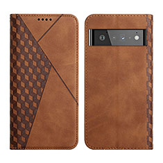 Coque Portefeuille Livre Cuir Etui Clapet Y02X pour Google Pixel 6 Pro 5G Marron