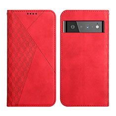 Coque Portefeuille Livre Cuir Etui Clapet Y02X pour Google Pixel 6 Pro 5G Rouge