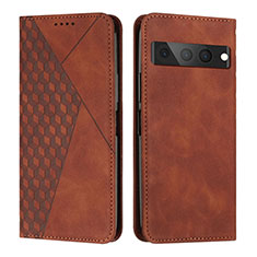 Coque Portefeuille Livre Cuir Etui Clapet Y02X pour Google Pixel 7 Pro 5G Marron