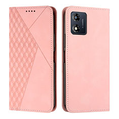 Coque Portefeuille Livre Cuir Etui Clapet Y02X pour Motorola Moto E13 Or Rose