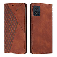 Coque Portefeuille Livre Cuir Etui Clapet Y02X pour Motorola Moto E22 Marron