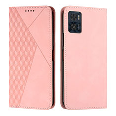 Coque Portefeuille Livre Cuir Etui Clapet Y02X pour Motorola Moto E22 Or Rose