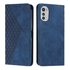 Coque Portefeuille Livre Cuir Etui Clapet Y02X pour Motorola Moto E32s Bleu