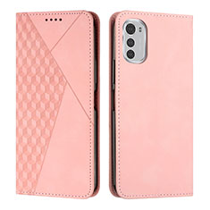 Coque Portefeuille Livre Cuir Etui Clapet Y02X pour Motorola Moto E32s Or Rose