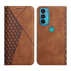 Coque Portefeuille Livre Cuir Etui Clapet Y02X pour Motorola Moto Edge 20 5G Marron