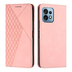 Coque Portefeuille Livre Cuir Etui Clapet Y02X pour Motorola Moto Edge 40 Pro 5G Or Rose