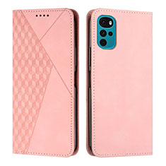 Coque Portefeuille Livre Cuir Etui Clapet Y02X pour Motorola Moto G22 Or Rose