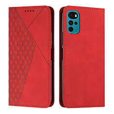 Coque Portefeuille Livre Cuir Etui Clapet Y02X pour Motorola Moto G22 Rouge