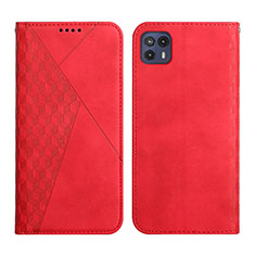 Coque Portefeuille Livre Cuir Etui Clapet Y02X pour Motorola Moto G50 5G Rouge