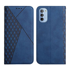 Coque Portefeuille Livre Cuir Etui Clapet Y02X pour Motorola Moto G51 5G Bleu