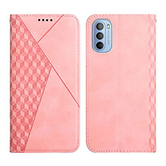 Coque Portefeuille Livre Cuir Etui Clapet Y02X pour Motorola Moto G51 5G Or Rose