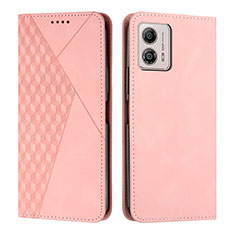 Coque Portefeuille Livre Cuir Etui Clapet Y02X pour Motorola Moto G53 5G Or Rose