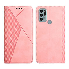 Coque Portefeuille Livre Cuir Etui Clapet Y02X pour Motorola Moto G60s Or Rose