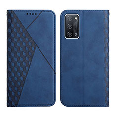 Coque Portefeuille Livre Cuir Etui Clapet Y02X pour Oppo A53s 5G Bleu