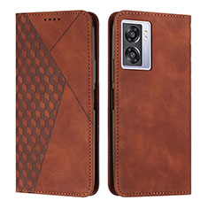 Coque Portefeuille Livre Cuir Etui Clapet Y02X pour Oppo A57 5G Marron