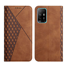 Coque Portefeuille Livre Cuir Etui Clapet Y02X pour Oppo F19 Pro+ Plus 5G Marron