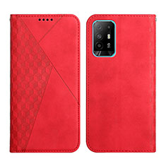 Coque Portefeuille Livre Cuir Etui Clapet Y02X pour Oppo F19 Pro+ Plus 5G Rouge