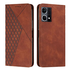 Coque Portefeuille Livre Cuir Etui Clapet Y02X pour Oppo F21 Pro 4G Marron