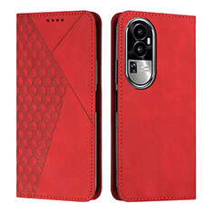 Coque Portefeuille Livre Cuir Etui Clapet Y02X pour Oppo Reno10 Pro+ Plus 5G Rouge