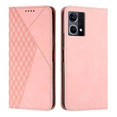 Coque Portefeuille Livre Cuir Etui Clapet Y02X pour Oppo Reno8 4G Or Rose