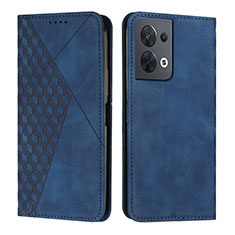 Coque Portefeuille Livre Cuir Etui Clapet Y02X pour Oppo Reno8 5G Bleu