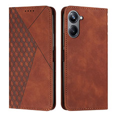 Coque Portefeuille Livre Cuir Etui Clapet Y02X pour Realme 10 4G Marron