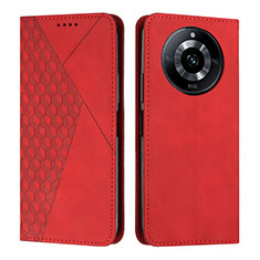 Coque Portefeuille Livre Cuir Etui Clapet Y02X pour Realme 11 Pro+ Plus 5G Rouge