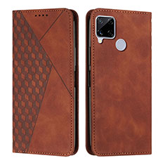 Coque Portefeuille Livre Cuir Etui Clapet Y02X pour Realme 7i RMX2193 Marron