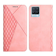 Coque Portefeuille Livre Cuir Etui Clapet Y02X pour Realme 8 Pro Or Rose