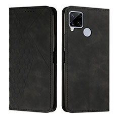 Coque Portefeuille Livre Cuir Etui Clapet Y02X pour Realme C25 Noir