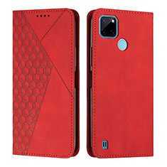 Coque Portefeuille Livre Cuir Etui Clapet Y02X pour Realme C25Y India Rouge