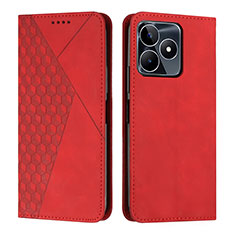 Coque Portefeuille Livre Cuir Etui Clapet Y02X pour Realme C51 Rouge