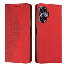 Coque Portefeuille Livre Cuir Etui Clapet Y02X pour Realme C55 Rouge