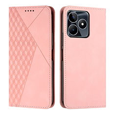 Coque Portefeuille Livre Cuir Etui Clapet Y02X pour Realme Narzo N53 Or Rose