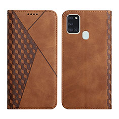 Coque Portefeuille Livre Cuir Etui Clapet Y02X pour Samsung Galaxy A21s Marron