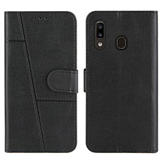 Coque Portefeuille Livre Cuir Etui Clapet Y02X pour Samsung Galaxy A30 Noir