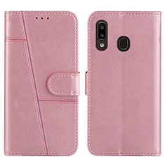 Coque Portefeuille Livre Cuir Etui Clapet Y02X pour Samsung Galaxy A30 Or Rose