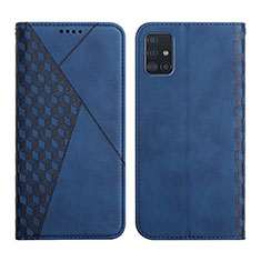 Coque Portefeuille Livre Cuir Etui Clapet Y02X pour Samsung Galaxy A71 4G A715 Bleu