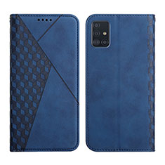 Coque Portefeuille Livre Cuir Etui Clapet Y02X pour Samsung Galaxy A71 5G Bleu