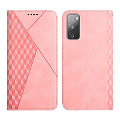 Coque Portefeuille Livre Cuir Etui Clapet Y02X pour Samsung Galaxy S20 FE 5G Or Rose