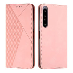 Coque Portefeuille Livre Cuir Etui Clapet Y02X pour Sony Xperia 1 IV Or Rose